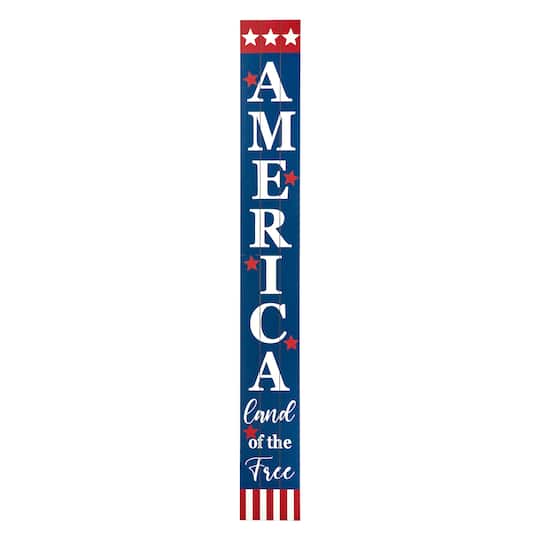 Glitzhome® 60" Wooden Patriotic America Porch Sign